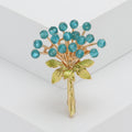 Colorful Berry Bouquet Brooch With Faceted Crystals And Polished Metal Details view 7