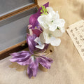 Fabric Purple White Floral Duckbill Hair Clip Bouquet view 6