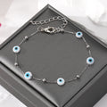 Silver Tone Evil Eye Link Chain Bracelets in Six Bead Designs view 6