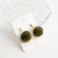 Soft Fuzzy Pom Pom Small Stud Earrings in Five Colors view 10