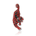 Crystal Tiger Brooch With Decorative Crystal And Enamel Details view 5