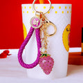 Jelly Strawberry Keychains with Cord Sets and Loose Heart Loops view 1