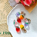 Mini Resin Strawberry Lobster Clasp Charm Keychains view 1