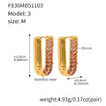 Gold U Hoop Pavé Zircon Earrings Multi Color Sizes view 10