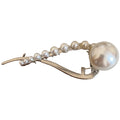 Silver Pearl Geometric Twist Hair Clip Large Pearl view 5