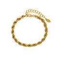 Thick Twisted Rope Chain Bracelet Gold Tone Lobster Clasp Extender view 5