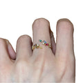Open Wheat Flower Branch Crystal Rings Gold Silver Four Colors view 5