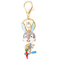 Jeweled Carrot Rabbit Keychains in Three Colors with Two Wrist Loop Options view 5