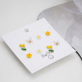 Tulip Butterfly and Flower Seven Pair Stud Earring Set view 4