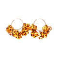 Leopard Petal Cluster C Hoop Earrings Jewelry Pair view 5