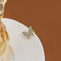 Gold Tone Clear Butterfly Left and Right Ear Cuffs view 2