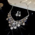 Pearl Crystal Necklace and Stud Earring Jewelry Set view 7