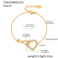 Gold Infinity Heart Zircon Necklace And Bracelet Set view 8