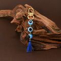 Evil Eye Beaded Keychain With Tassel And Gold Swivel Clasp Bag Charm view 7