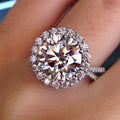Silver Tone Oversized Round Halo Ring With Split Band view 1