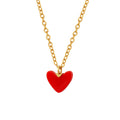 Gold Tone Red Heart Pendant Necklace Cable Chain Clavicle Style view 5