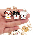 Gold Tone Cartoon Dog Head Clip Keychains in Seven Breeds view 2