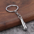 Mini Microphone Zinc Alloy Keychain Actor Souvenir Bag Charm
