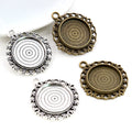 Scalloped Round Pendant Tray Settings in Mixed Metal Tones view 2
