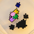 Asymmetric Multicolor Puzzle Piece Acrylic Drop Earrings view 4