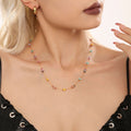 Multicolor Natural Stone Abacus Bead Station Necklace Bracelet view 3