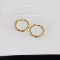 Gold Smooth Huggie Hoop Earrings Hinged Plain Round Metal view 4