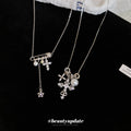 Silver Tone Cross and Star Dangle Pendant Necklaces view 2