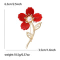 Four Petal Flower Brooch In Four Colorways With Polished Metal Detail view 5