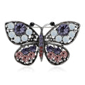 Crystal Butterfly Brooch with Two Colorful Wing Designs view 2