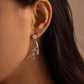 Stainless Steel Tree Branch Earrings Stud Dangle Gold Silver view 3