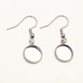 Round Bezel Fishhook Earring Findings in Gold and Silver Tones view 4
