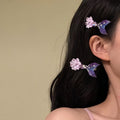 Flower Mermaid Tail Duckbill Hair Clips Pink Purple Single view 3