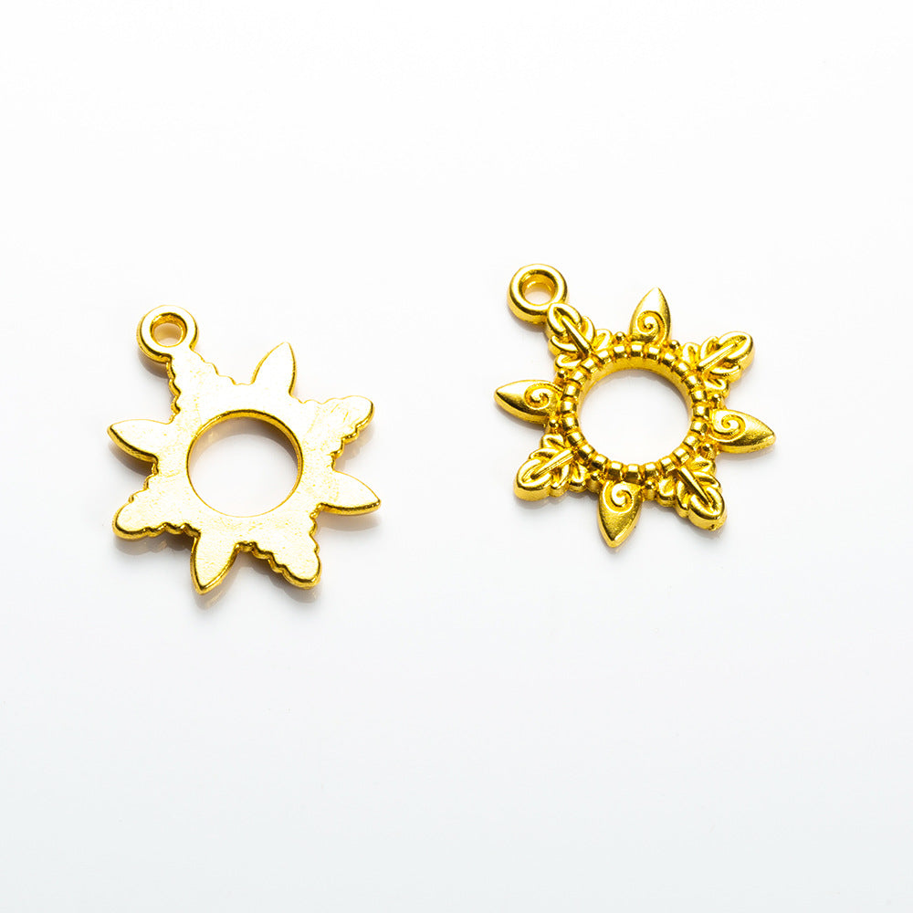 19mm Hollow Sunflower Alloy Charm Pendant