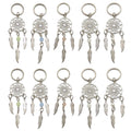 Silver Metal Dreamcatcher Keychain Feather Bead Mix view 6