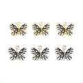 Black Enamel Butterfly Alloy Charm Pendants in Two Metal Tones view 1