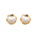 Gold Irregular Pearl Stud Earrings Decorative Jewelry Design view 5