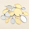 Oval Stainless Steel Bezel Trays in Gold and Steel Tones view 3