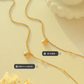 Lucky Bean Pendant Necklace Ball Chain Gold Or Steel Tone view 2