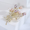 Faux Pearl Flower Bouquet Brooch for Jackets, Coats, and Scarves view 4