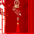 Jeweled Zodiac Dragon Keychains in Fifteen Tassel and Plain Color Options view 3