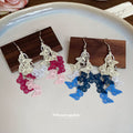 Pink And Blue Butterfly Star Drop Hook Earrings Jewelry Pair view 3