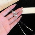 Silver Tone Twisted S Pendant Long Y Drop Necklace view 2