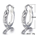 Filigree Openwork Oval Hoop Earrings Four Metal Finishes view 5