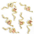 Wavy Snake Square Crystal Metal Charms, 22 Colorways view 10
