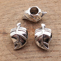 Antique Silver Leaf Large Hole Bead Jewelry Making Component view 2