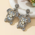 Beaded Rhinestone Sea Turtle Drop Earrings Four Colors view 9