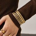 Crystal Hinged Bangle Collection in Five Gold and Silver Tone Designs view 3