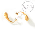 Smooth Teardrop Drop Stud Earrings Gold and Silver view 5