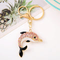 Rhinestone Dolphin Keychain Gold Metal Crystal Bag Charm view 7