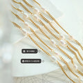 Gold Curb Chain Freshwater Pearl Station Necklace Collar view 2